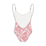 Women's Swimwear CH Letter Pink Triangle One-piece Swimsuit - Wear with style