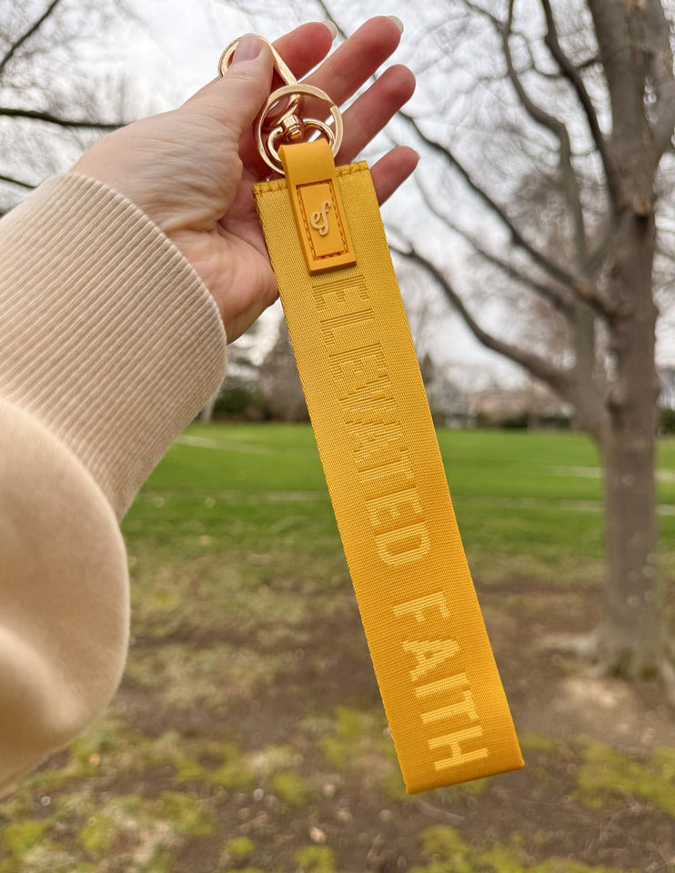 Yellow Oversized Logo Keychain - Wear with style