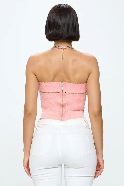 ZIG ZAG BANDAGE CROP TUBE TOP - Wear with style
