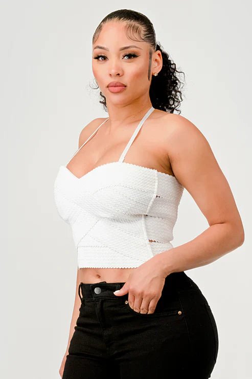 ZIG ZAG BANDAGE CROP TUBE TOP - Wear with style