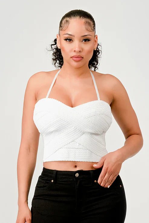 ZIG ZAG BANDAGE CROP TUBE TOP - Wear with style