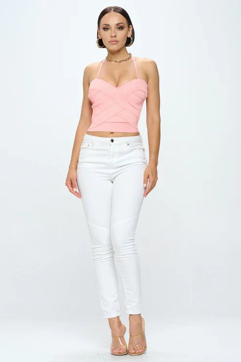 ZIG ZAG BANDAGE CROP TUBE TOP - Wear with style