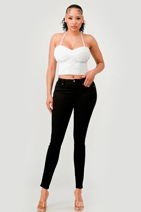 ZIG ZAG BANDAGE CROP TUBE TOP - Wear with style