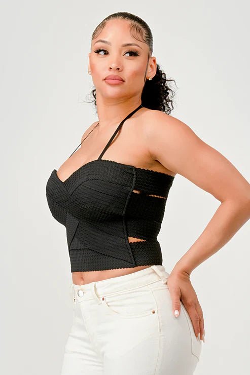 ZIG ZAG BANDAGE CROP TUBE TOP - Wear with style